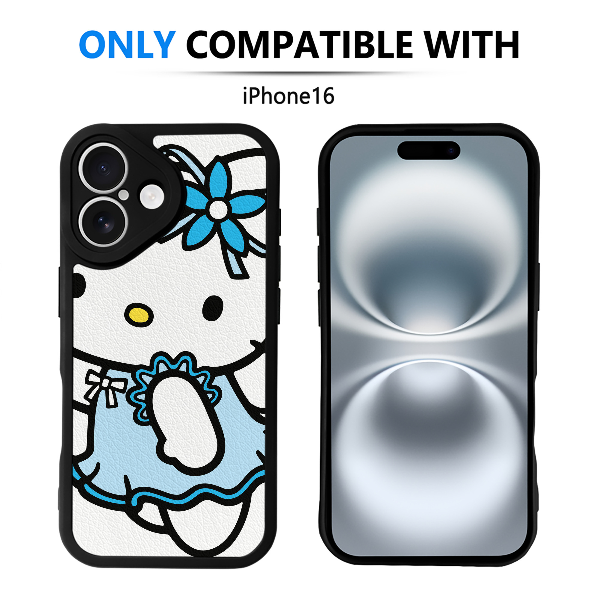 （画像用） Hello Kitty ハローキティ 【iPhone 16シリーズ対応】シリコンスマホケース（レザー調） 材質：シリコン